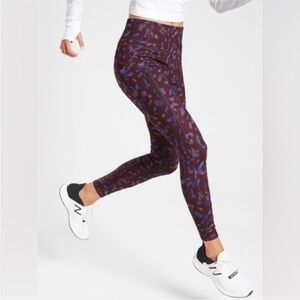 Athleta Purple and Blue Patterned Leggings